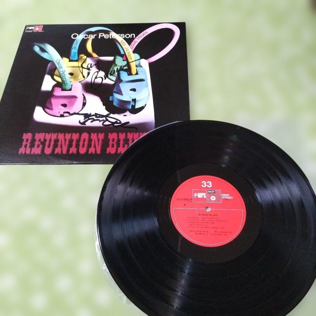 Oscar Peterson / Reunion Blues LP Vinyl Japan MPS ULS-1583-P Signed by Milt/Ray
