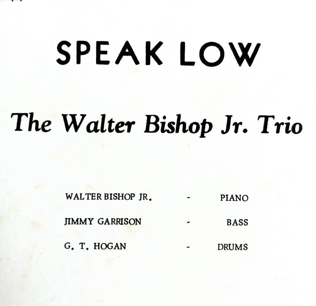 The Walter Bishop Jr. Trio - Speak Low LP Japan JazzTime Trio Records w/ Obi