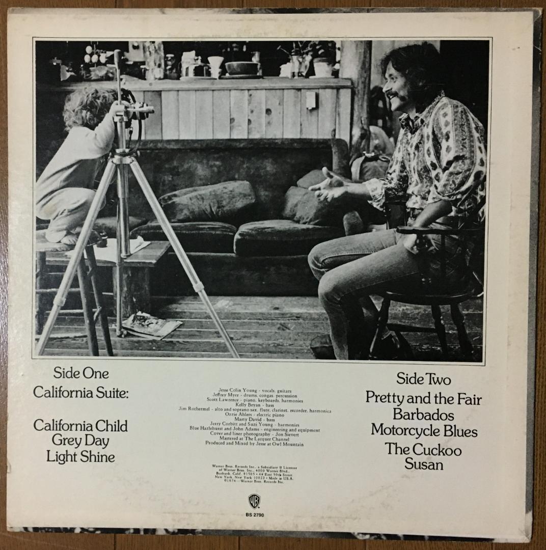 Jesse Colin Young - Light Shine Vinyl LP 1974 Warner Bros. Folk Rock
