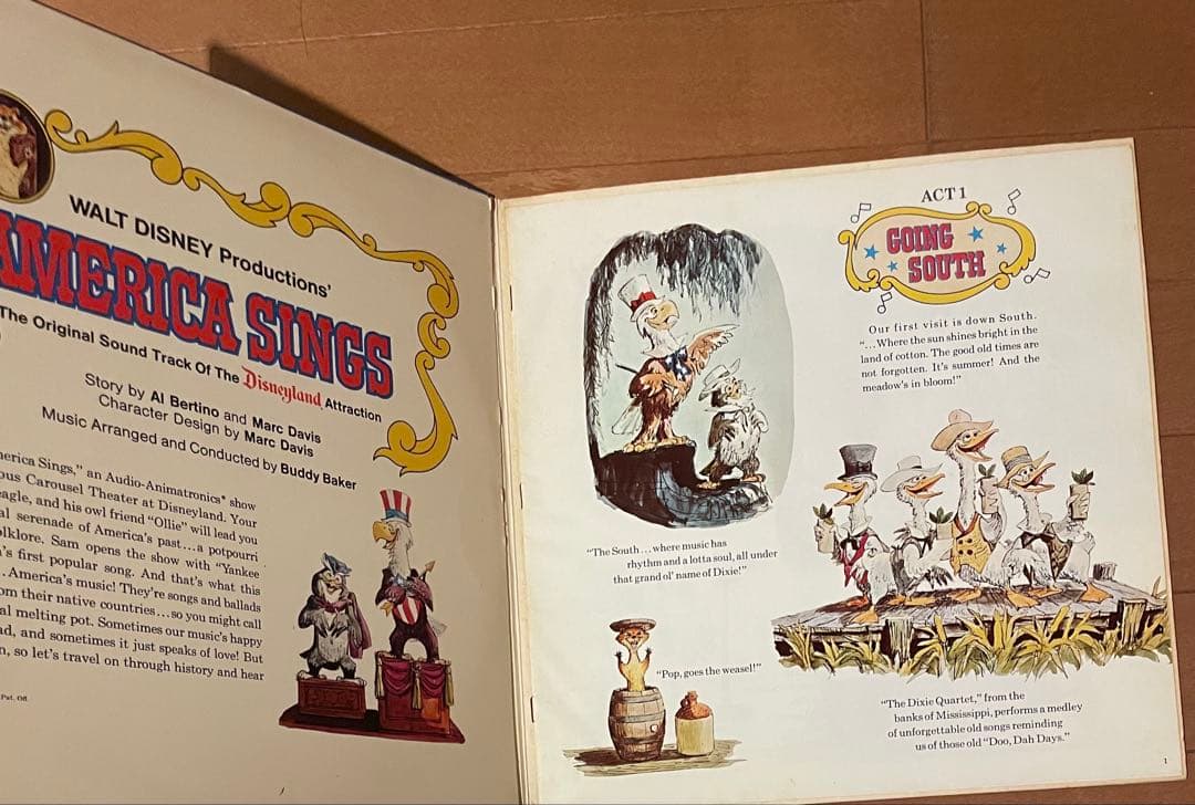 Walt Disney America Sings 1974 Vinyl LP Original Soundtrack w/ Booklet Disneylan