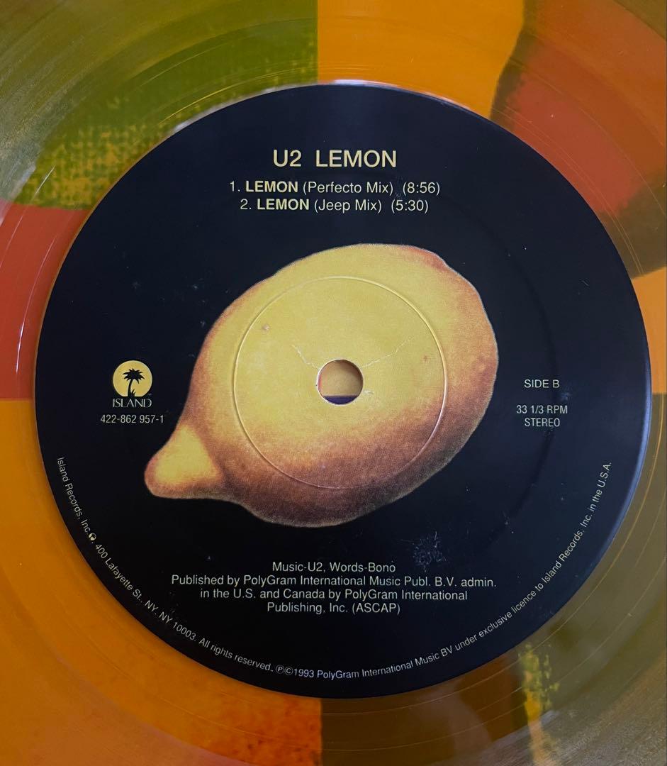 U2 - Lemon (Remixes) Limited Edition Yellow Vinyl 12" Single