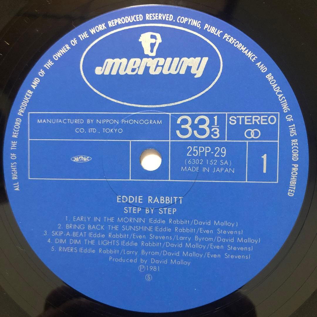 Eddie Rabbitt Step By Step Vinyl LP Japan 1981 25PP-29 Country Pop w/ Obi