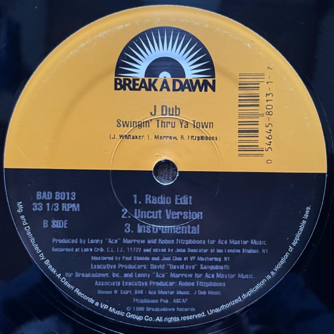 J Dub - Red Light, Green Light / Swingin' Thru Ya Town 12" Vinyl Hip Hop