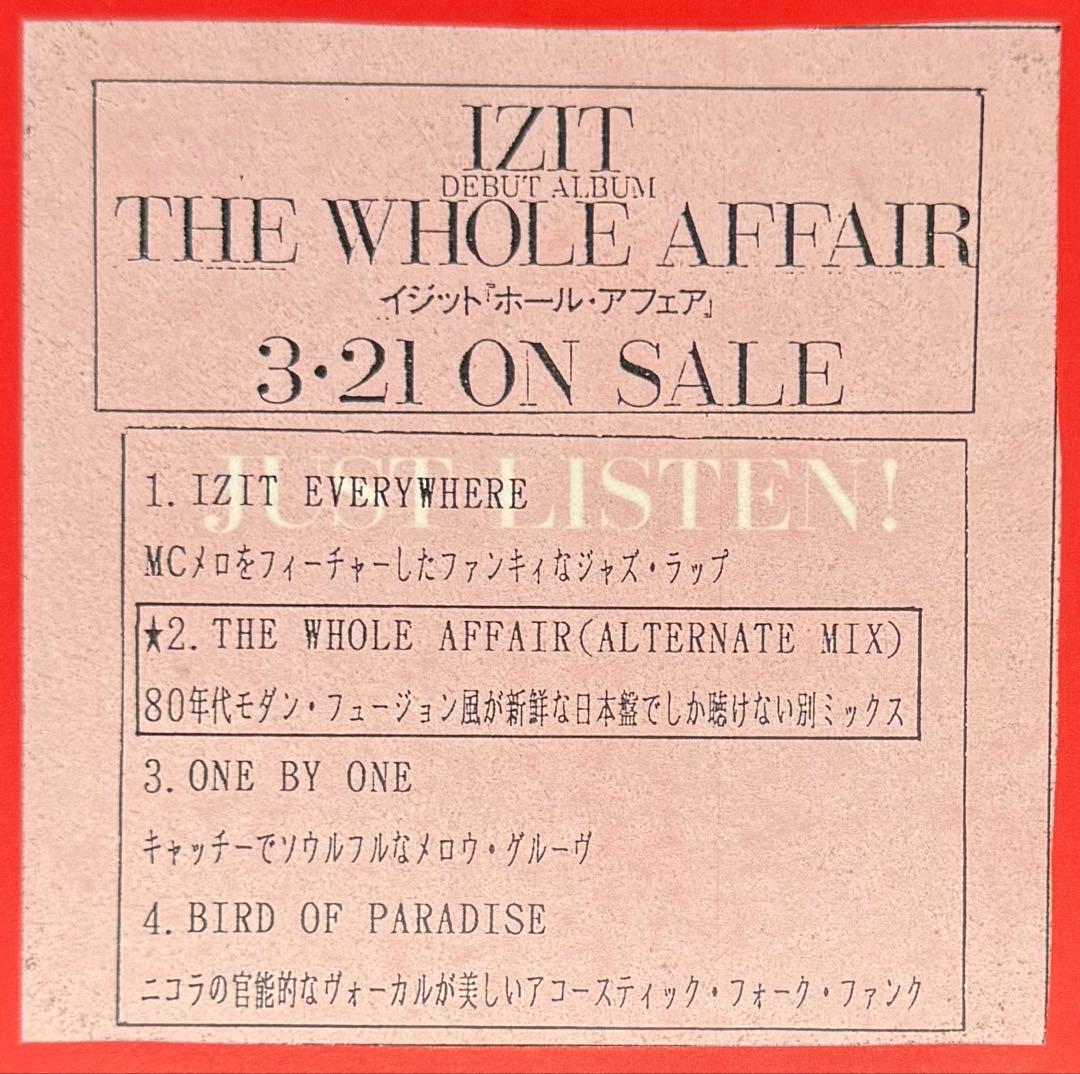 IZIT The Whole Affair Japan Promo CD Single Rare Japan Pressing