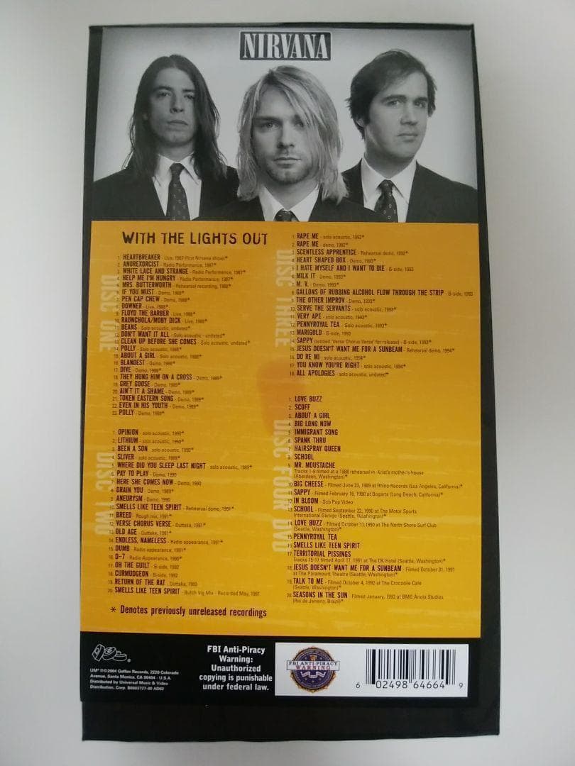 NIRVANA WITH THE LIGHTS OUT 3CD+1DVD Limited Edition Used | Japansoundstore