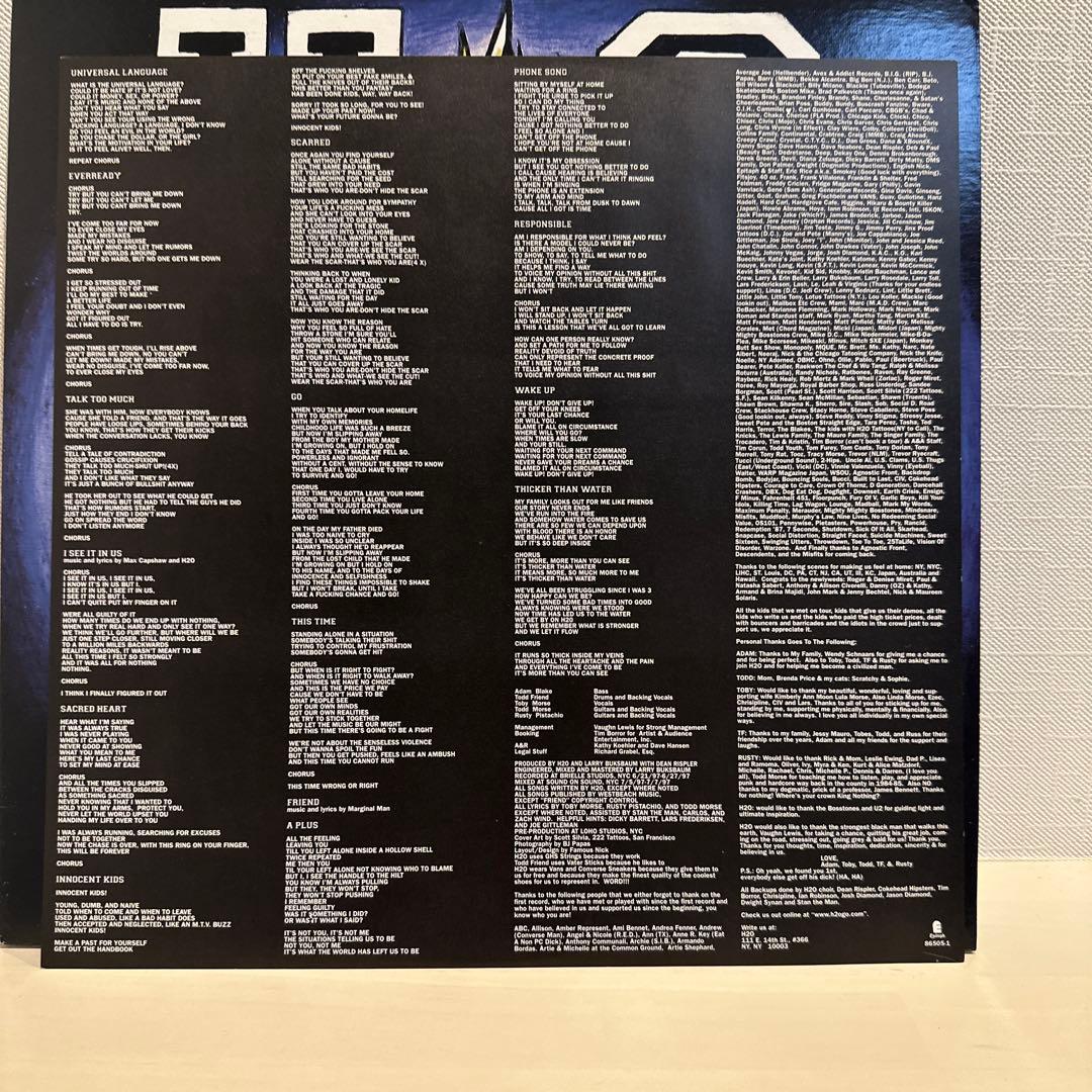H2O Thicker Than Water Vinyl LP 1997 Epitaph Records Hardcore Punk