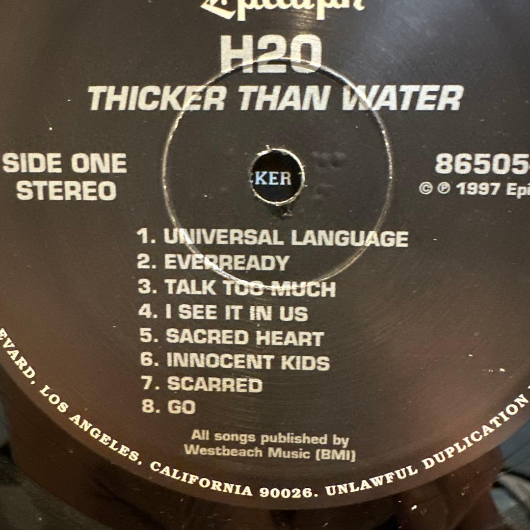 H2O Thicker Than Water Vinyl LP 1997 Epitaph Records Hardcore Punk