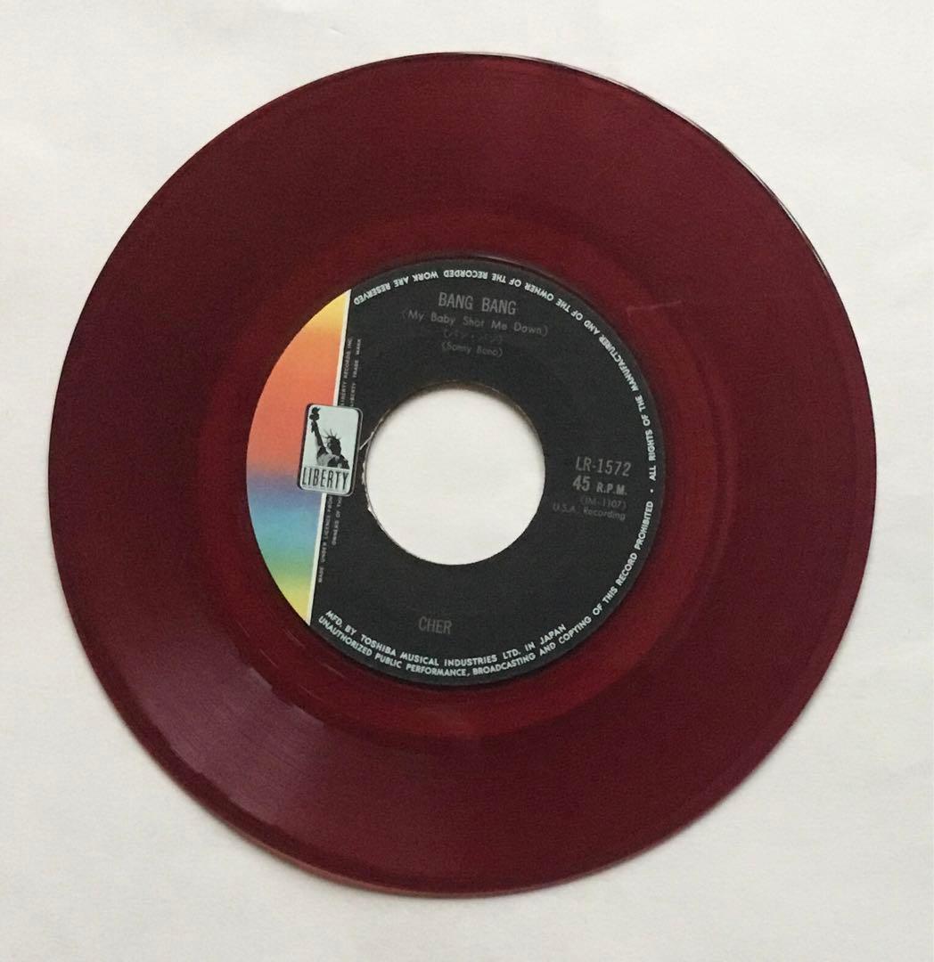 Cher - Bang Bang / Like A Rolling Stone 7" Japan Red Vinyl Single Liberty LR-157
