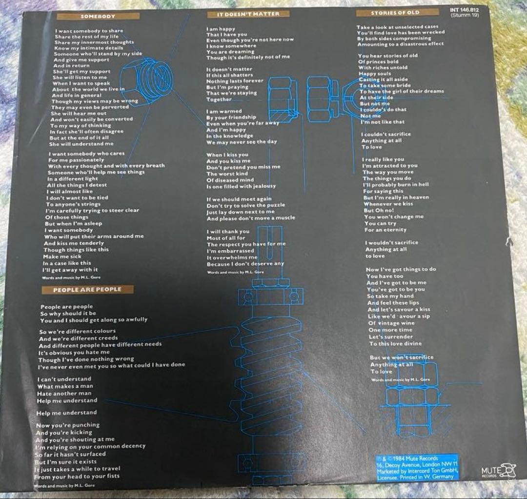 Depeche Mode Some Great Reward LP Grey Color Vinyl Import West Germany 1984