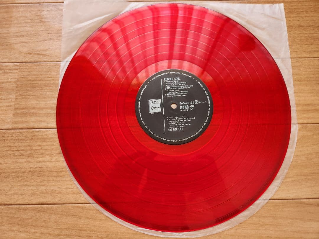 The Beatles Rubber Soul Japan LP Mono Red Vinyl EAS-70135 with Obi Insert