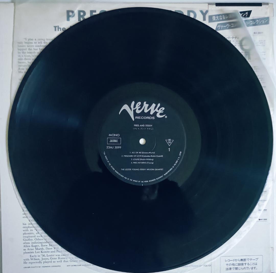 Lester Young & Teddy Wilson - Pres and Teddy LP Japan Verve 23MJ3099 Mono