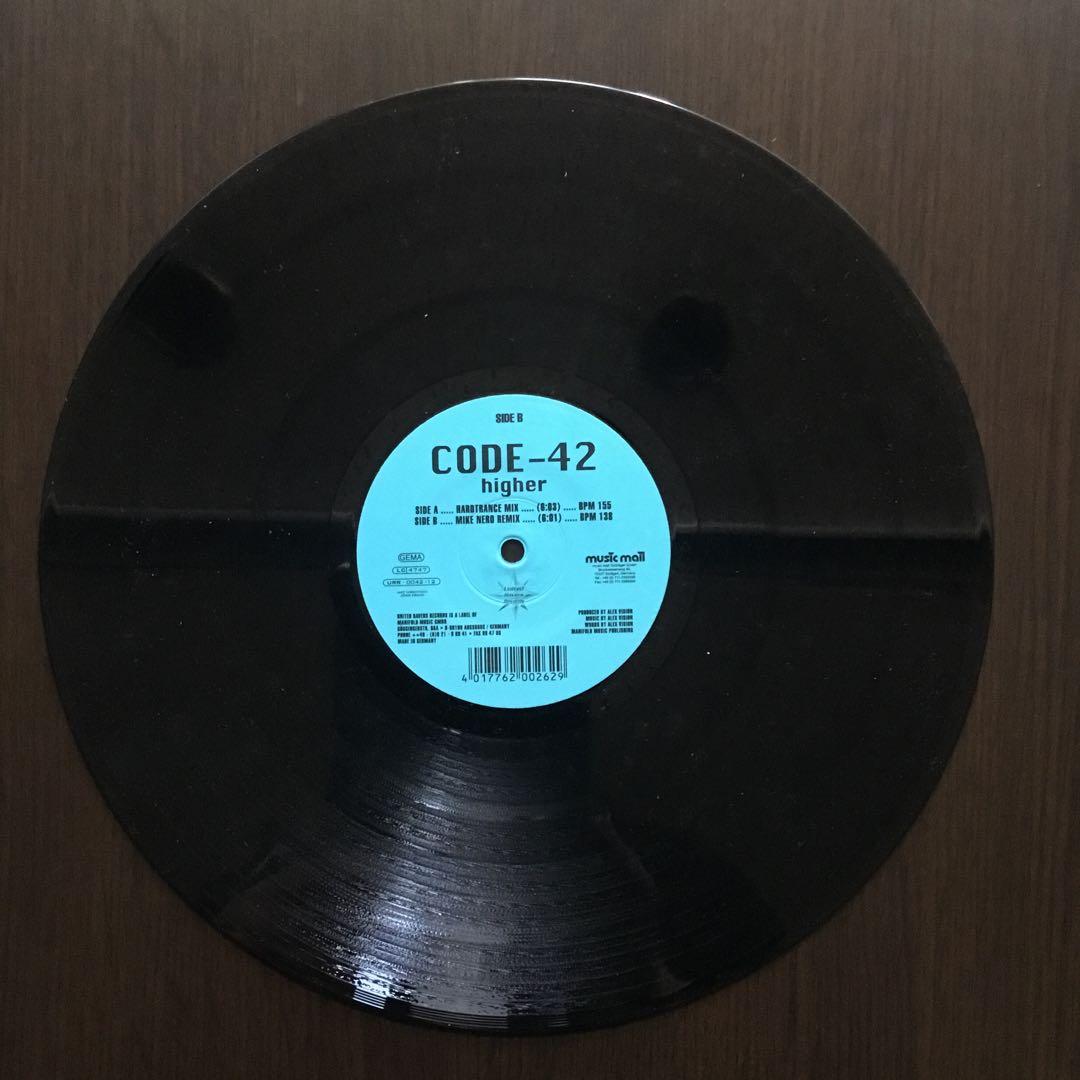 CODE-42 - Higher 12" Vinyl Record Trance Hardtrance United Ravers Records
