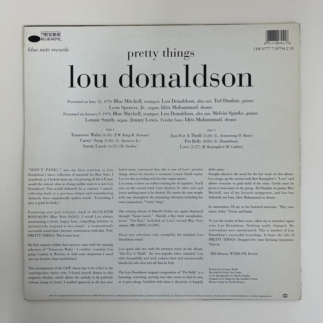 Lou Donaldson - Pretty Things - Vinyl LP 1993 Blue Note Jazz Funk Soul Jazz