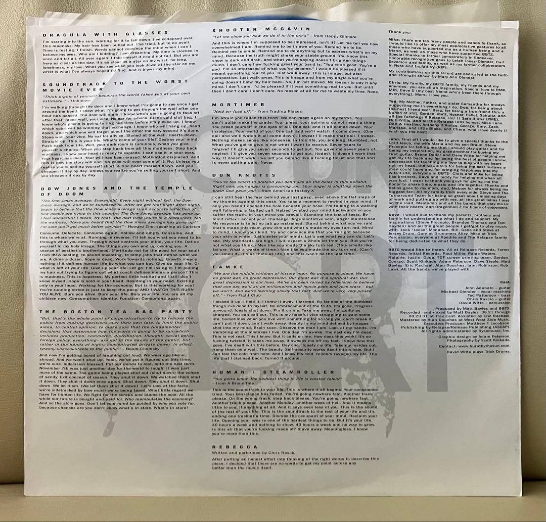 Burnt By The Sun - Soundtrack To The Personal Revolution Vinyl LP Limited Color