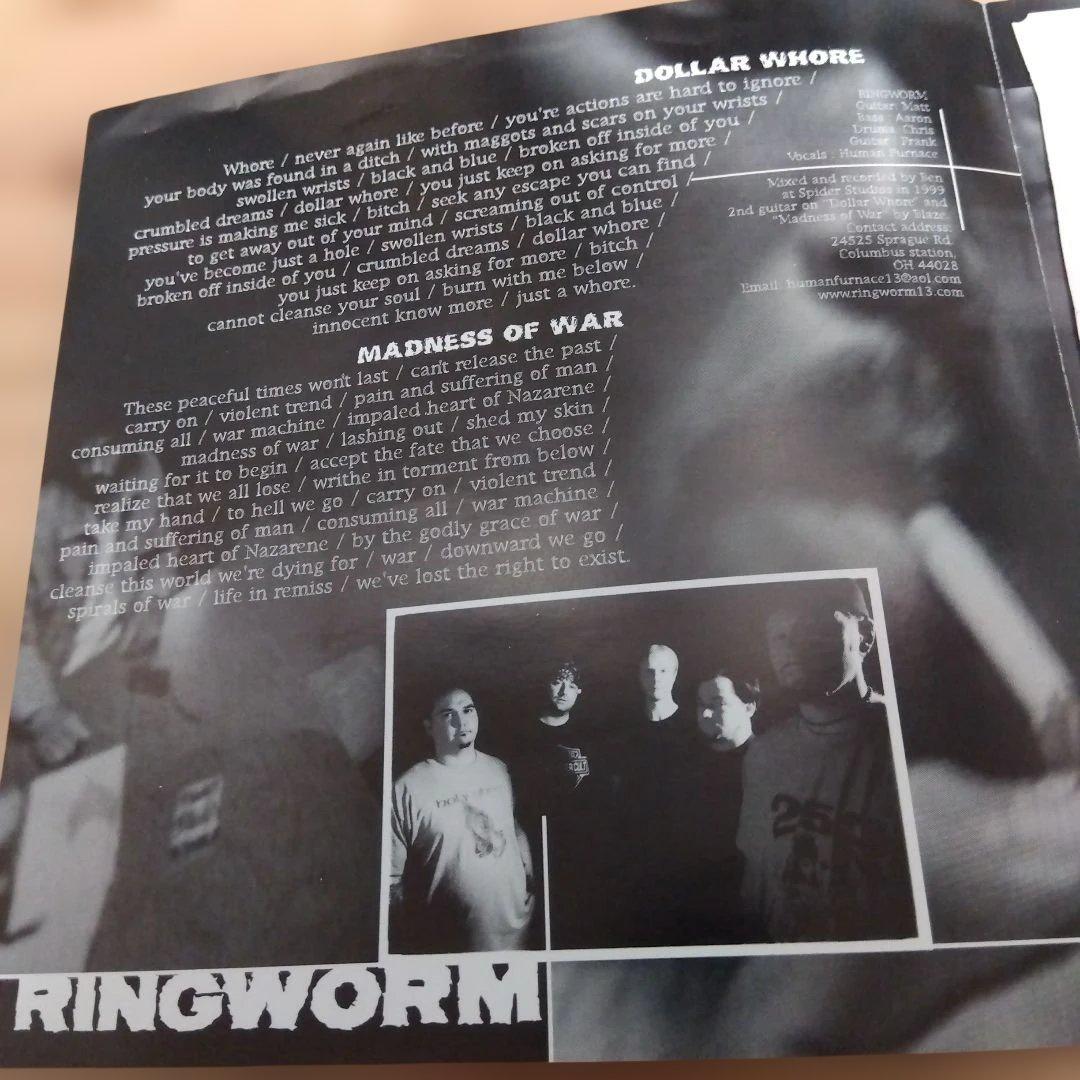 Ringworm / Cold As Life Split 7" EP White Vinyl Stillborn Records Hardcore