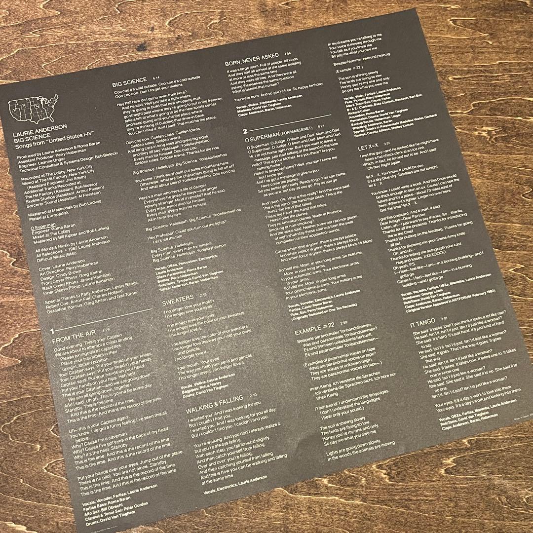 Laurie Anderson Big Science LP Japan Original 1982 P-11192 Avant-Garde Vinyl