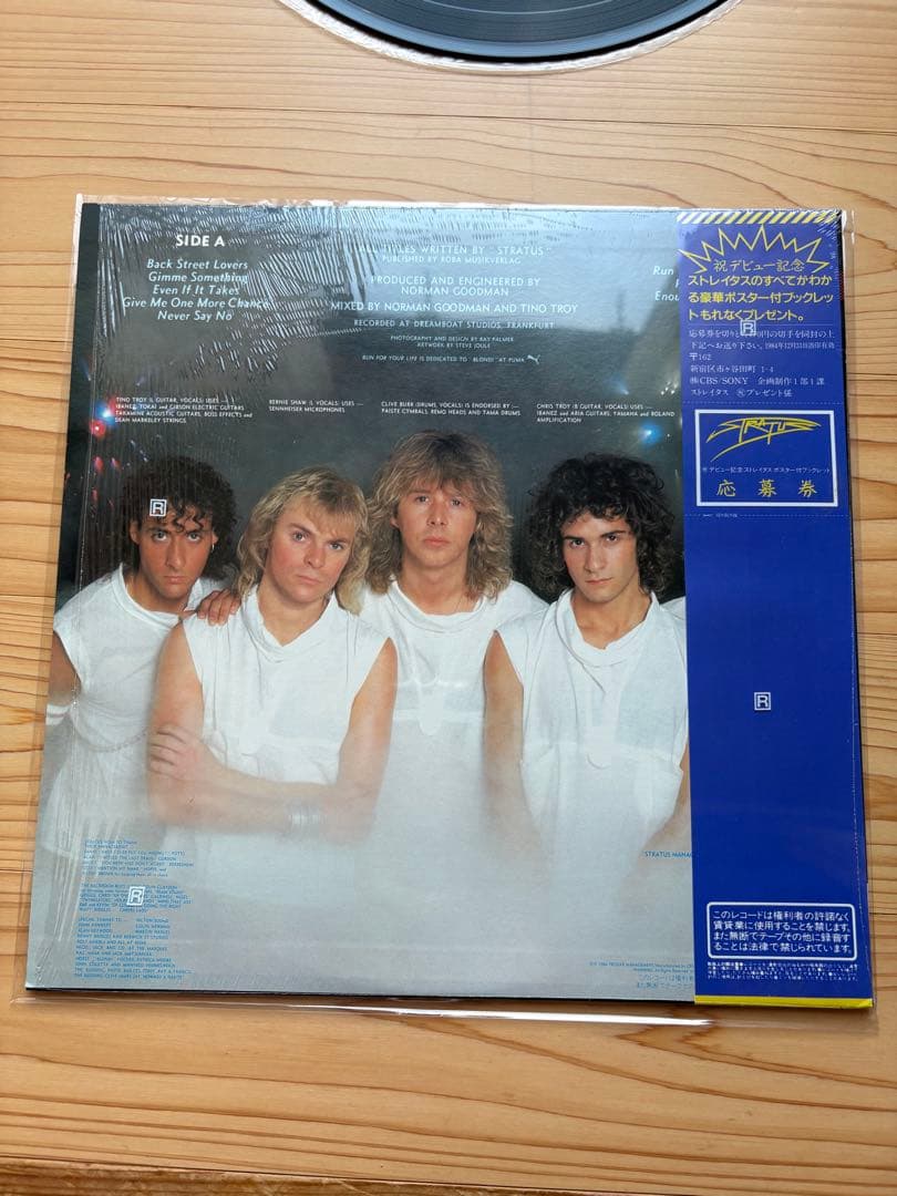 Stratus - Throwing Shapes LP Japan 1984 28AP2946 NWOBHM w/ Obi Shrink Included