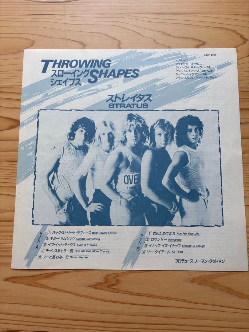 Stratus - Throwing Shapes LP Japan 1984 28AP2946 NWOBHM w/ Obi Shrink Included