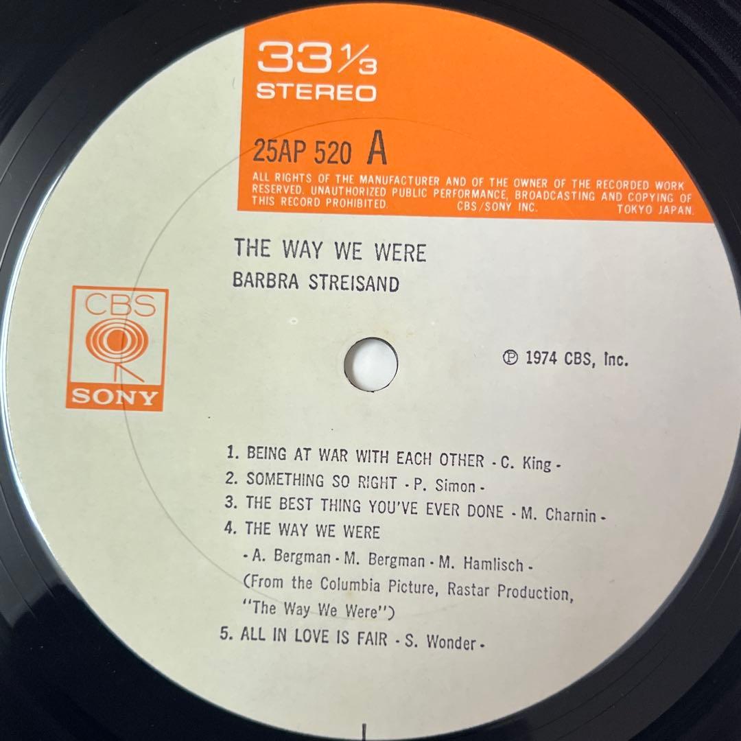 Barbra Streisand The Way We Were Vinyl LP Japan Obi 25AP 520 Pop Soundtrack
