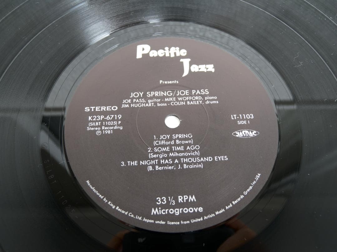 Joe Pass - Joy Spring Vinyl LP 1981 Japan Pacific Jazz K23P-6719 Jazz Guitar