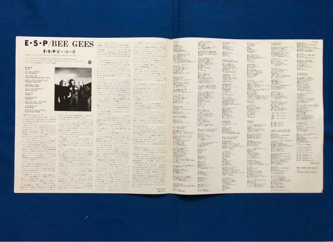 Bee Gees E.S.P 1987 Japan LP Vinyl Record P-13568 with Obi Insert