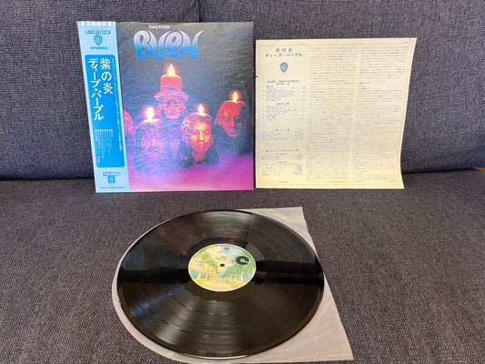 Deep Purple - Burn LP Japan Original 1974 Warner P-10104W With Obi & Liner
