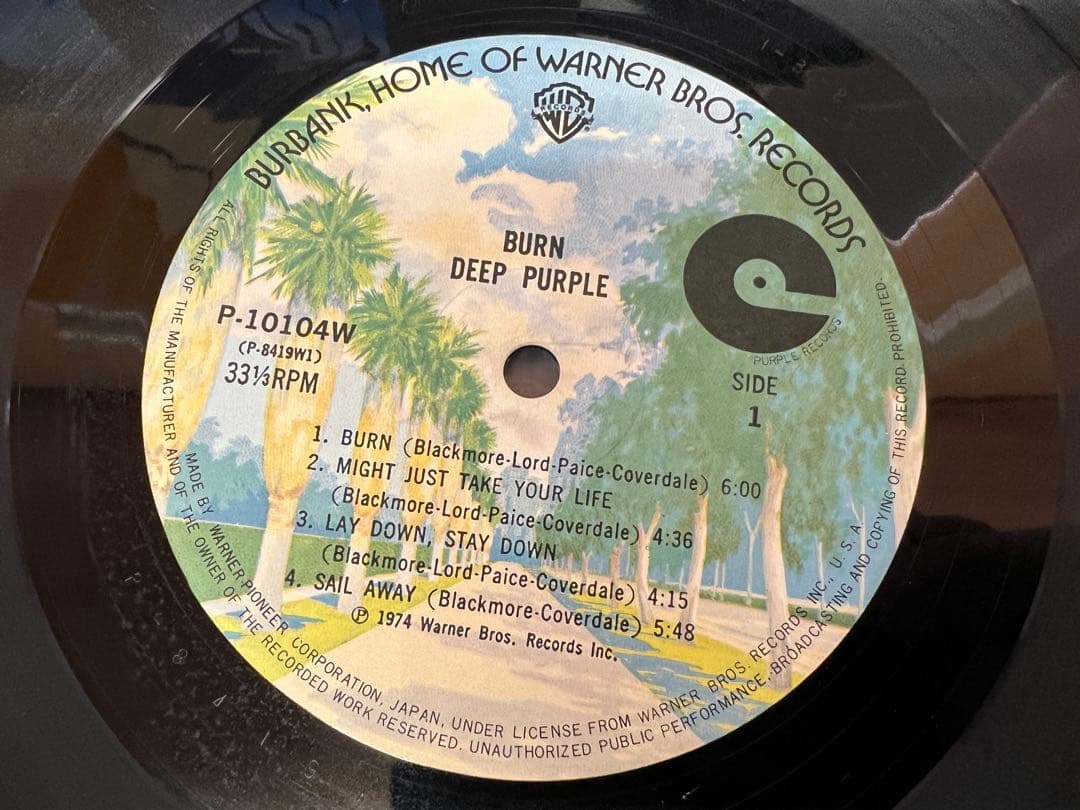 Deep Purple - Burn LP Japan Original 1974 Warner P-10104W With Obi & Liner