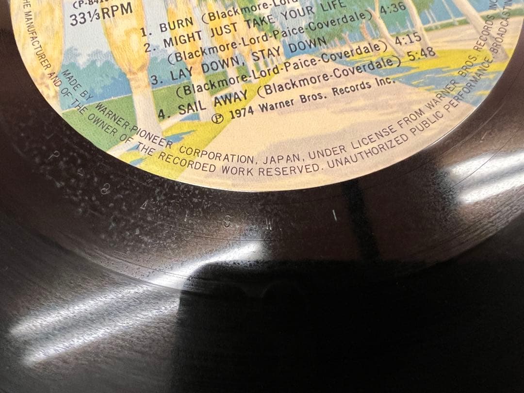 Deep Purple - Burn LP Japan Original 1974 Warner P-10104W With Obi & Liner