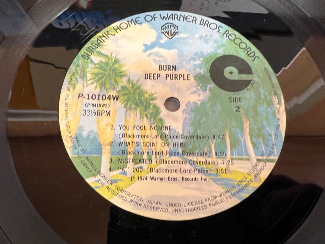Deep Purple - Burn LP Japan Original 1974 Warner P-10104W With Obi & Liner