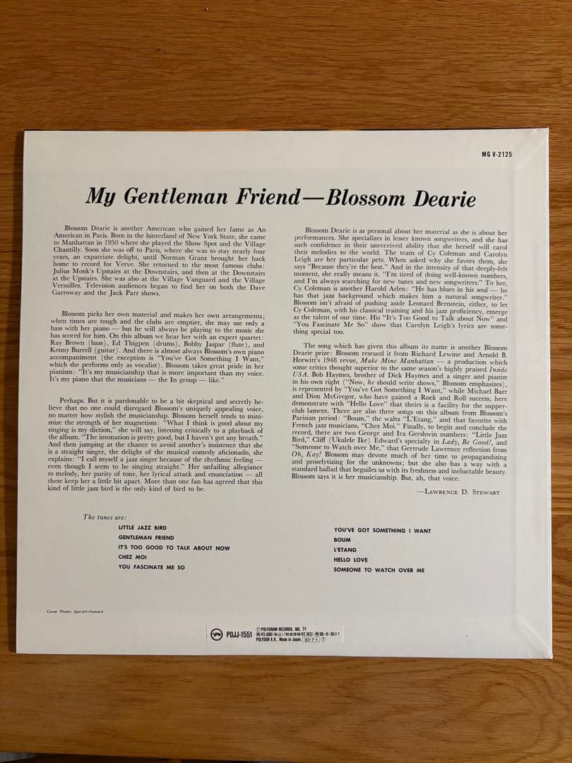 Blossom Dearie My Gentleman Friend LP Vinyl Record with Obi Jazz Used | Japansoundstore