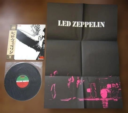 Led Zeppelin I Vinyl LP Japan P-10105A w/ Obi and Giant Poster