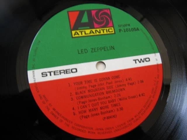 Led Zeppelin I Vinyl LP Japan P-10105A w/ Obi and Giant Poster