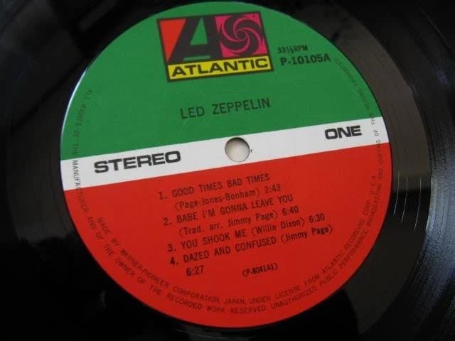 Led Zeppelin I Vinyl LP Japan P-10105A w/ Obi and Giant Poster