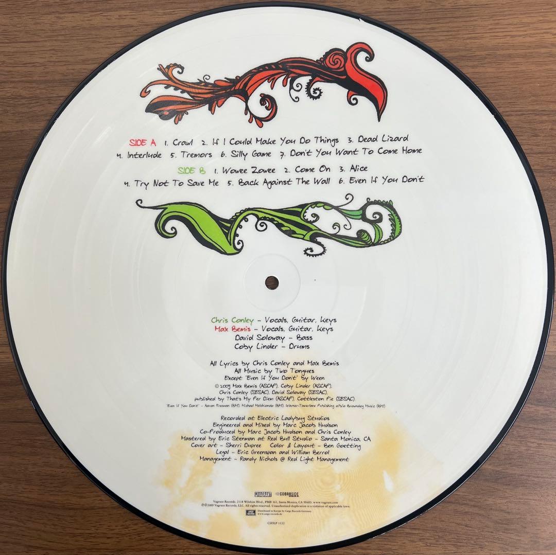 Two Tongues S/T LP Picture Disc 2009 US Original Vinyl Record Max Bemis Emo Indi