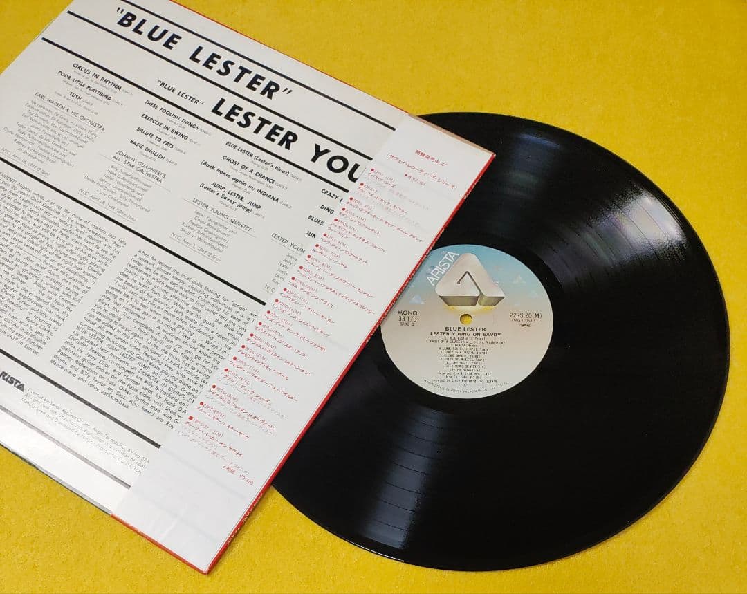 Lester Young Blue Lester Vinyl LP Japan Arista 22RS-20 Mono Swing Jazz W/ Obi
