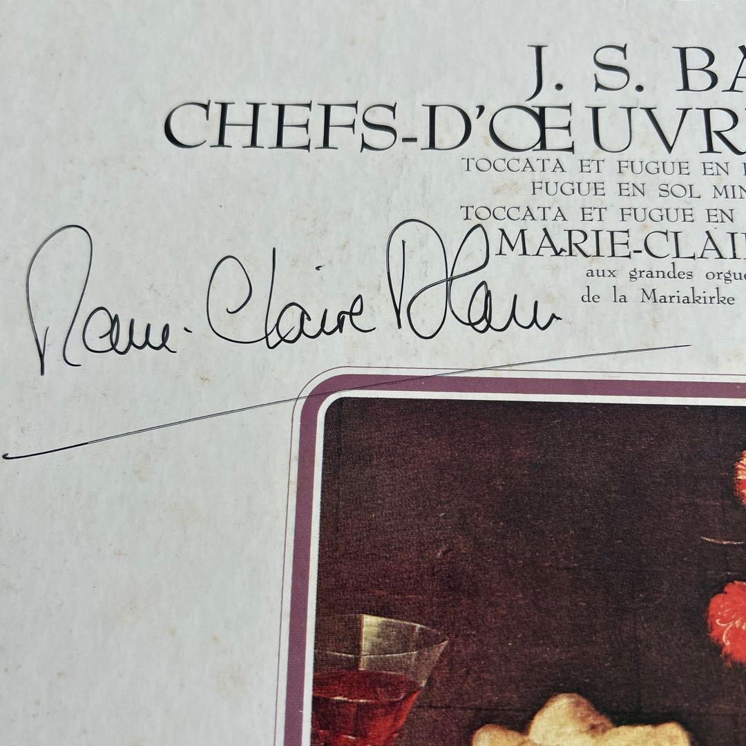 J.S. Bach Marie-Claire Alain Chefs-d'oeuvre de l'orgue LP Erato Japan Signed