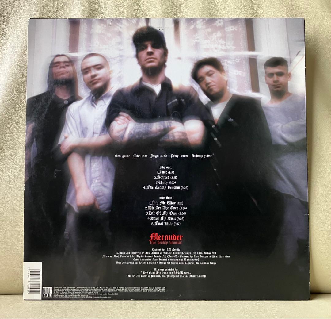Merauder - Five Deadly Venoms LP 1999 Original Century Media Green Vinyl NYHC