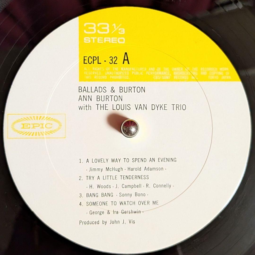 Ann Burton - Ballads & Burton LP Japan Epic Jazz Vocal Vinyl Record