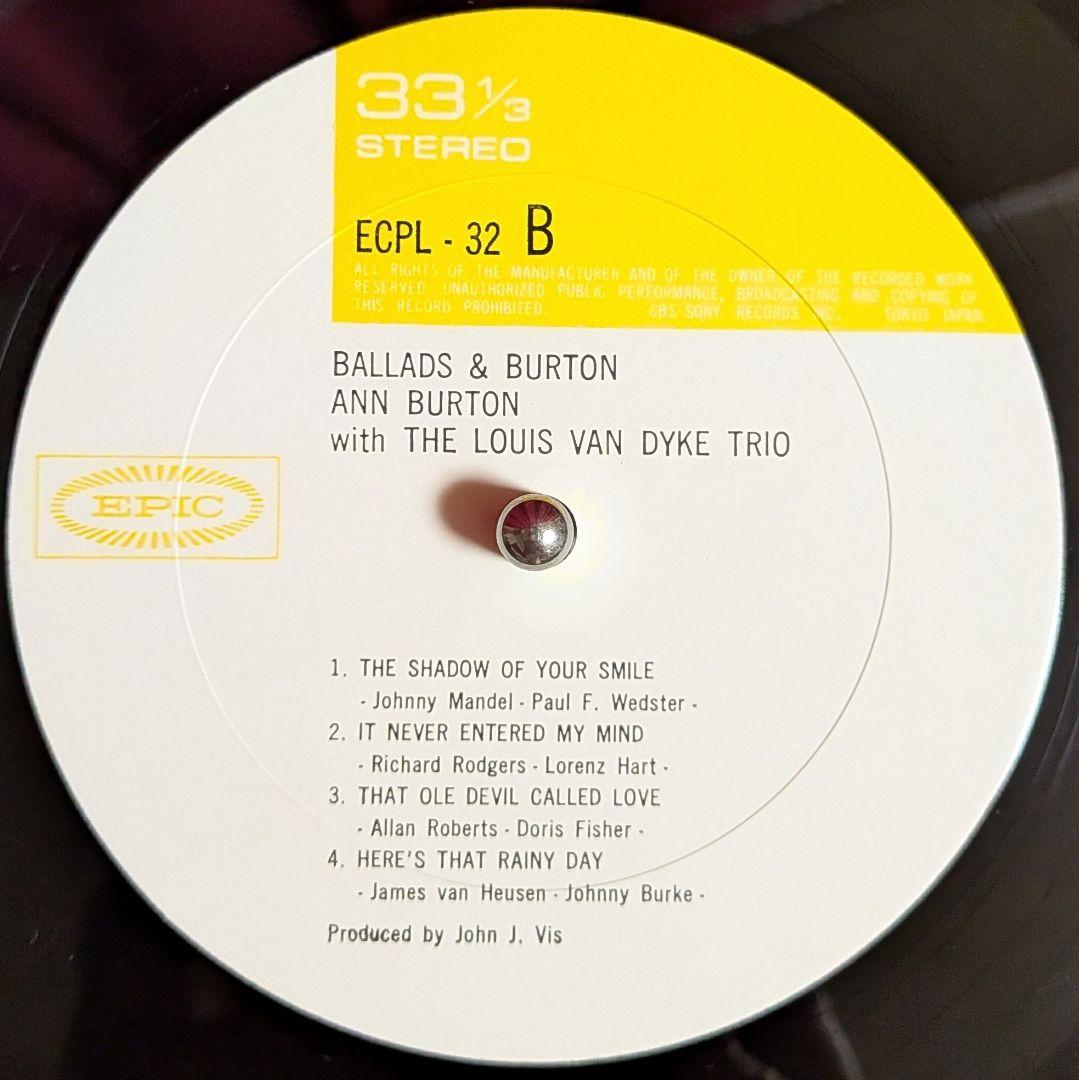 Ann Burton - Ballads & Burton LP Japan Epic Jazz Vocal Vinyl Record