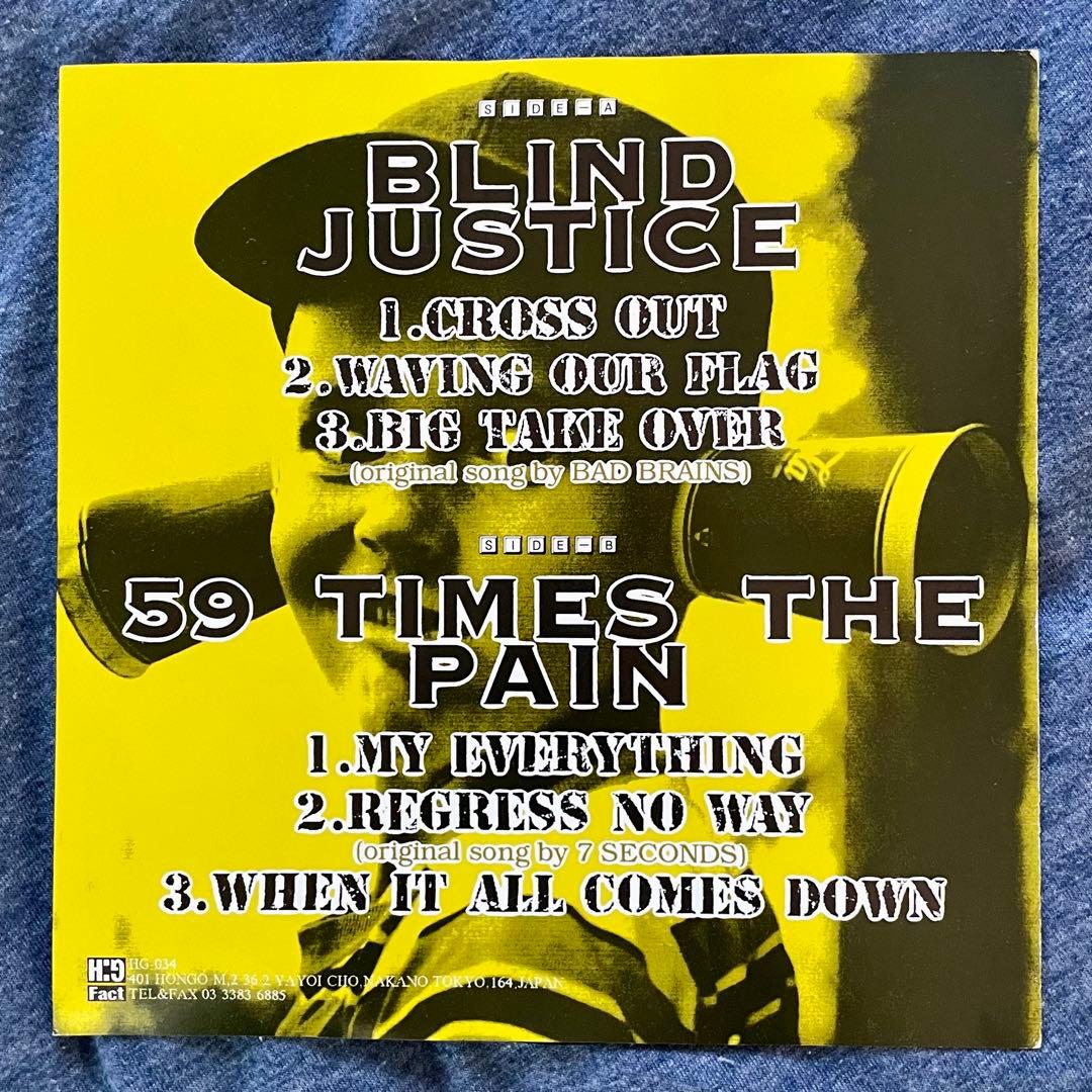 Blind Justice & 59 Times The Pain Split 7" Vinyl Record with 6 Songs, Black | Japansoundstore