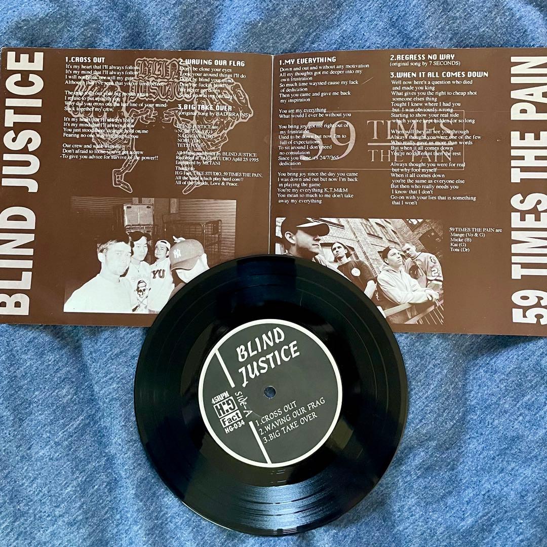 Blind Justice & 59 Times The Pain Split 7" Vinyl Record with 6 Songs, Black | Japansoundstore