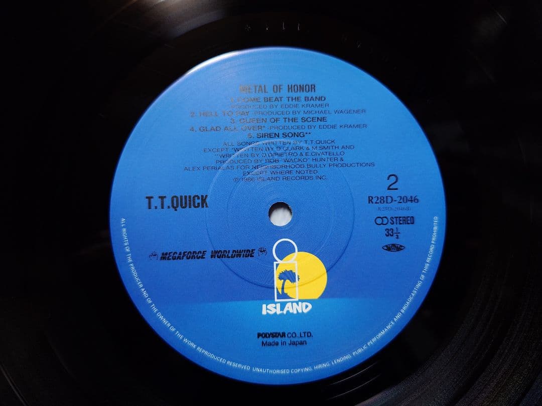 T.T. QUICK - Metal Of Honor LP 1986 Japan Original Pressing W/ OBI Mark Tornillo
