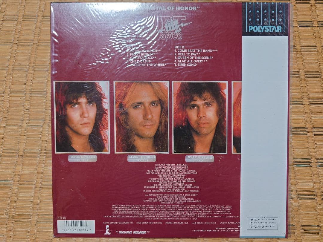 T.T. QUICK - Metal Of Honor LP 1986 Japan Original Pressing W/ OBI Mark Tornillo