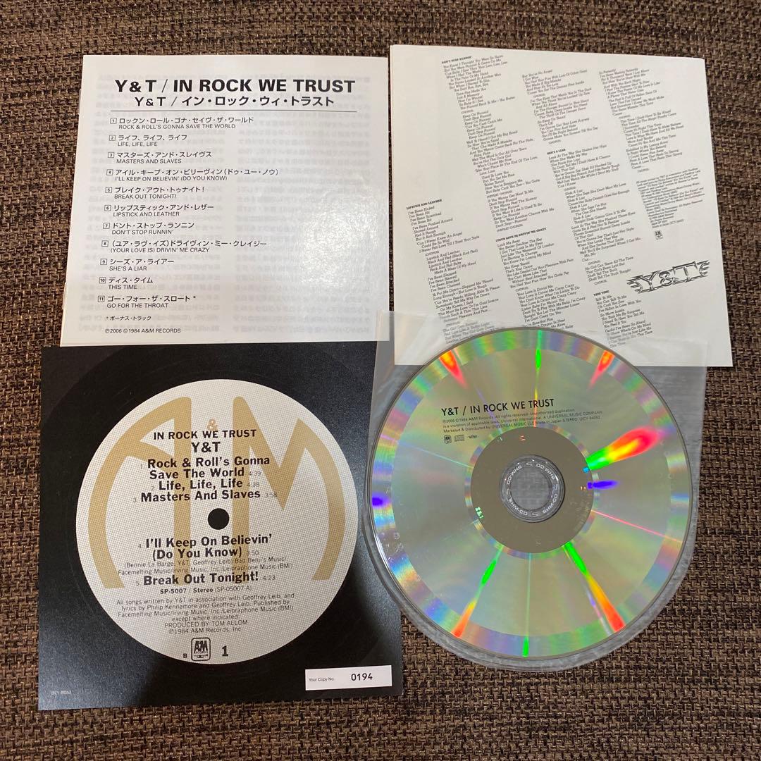 Y&T In Rock We Trust Japan SHM-CD Paper Jacket Limited Condition | Japansoundstore