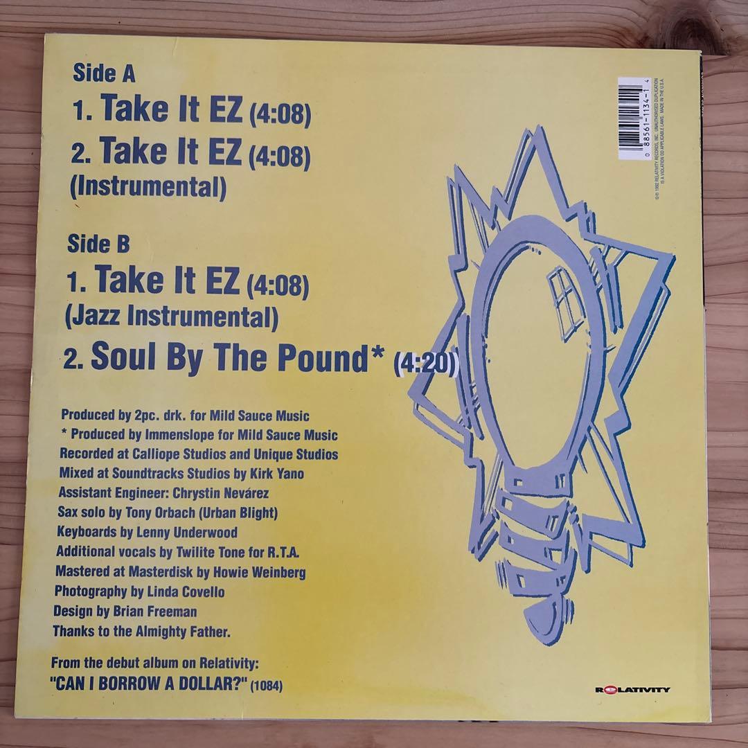 Common Sense - Take It EZ 12" Single 1992 Hip Hop Original Relativity Vinyl