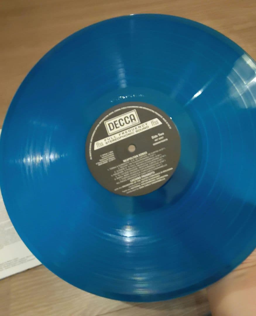 Luciano Pavarotti O Sole Mio LP Turquoise Blue Vinyl Decca Classical Record