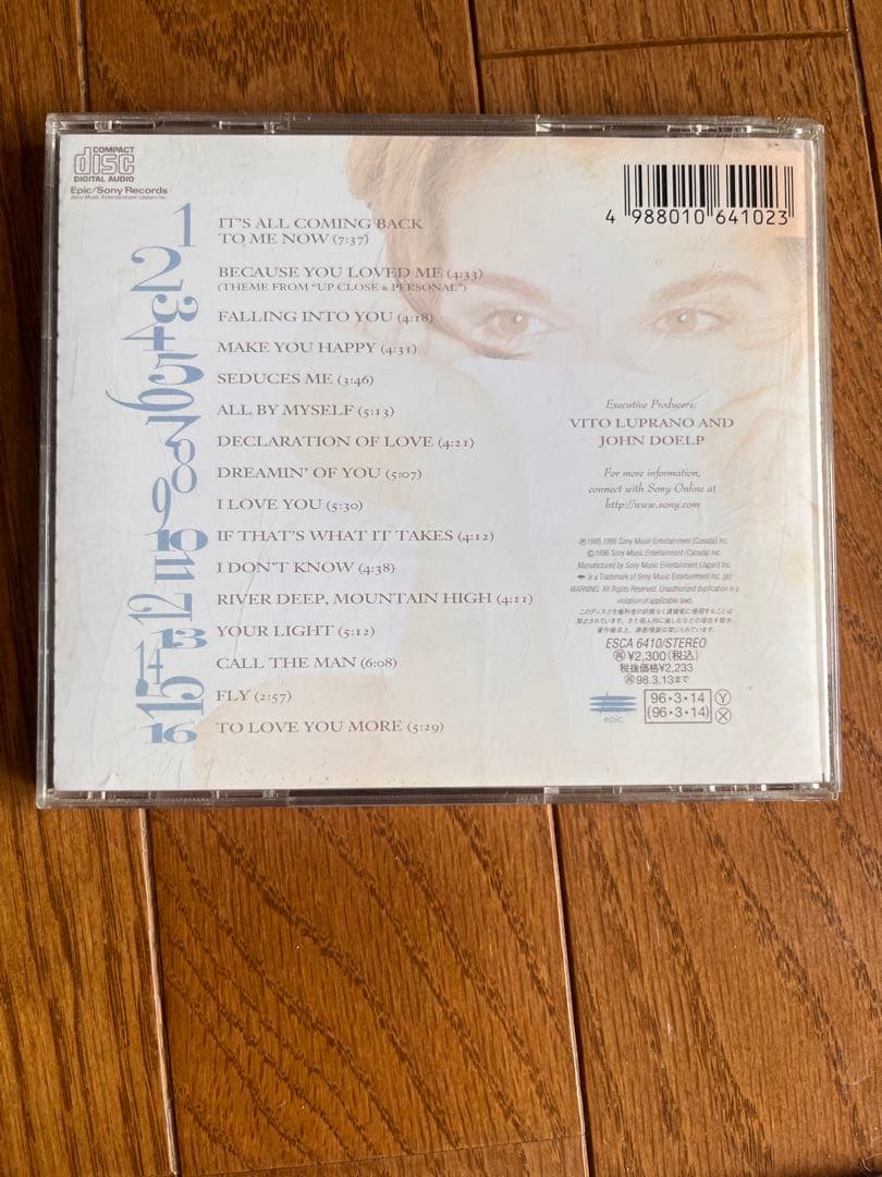 Celine Dion Falling Into You CD Japan Press ESCA 6410 with OBI Bonus Track 1996