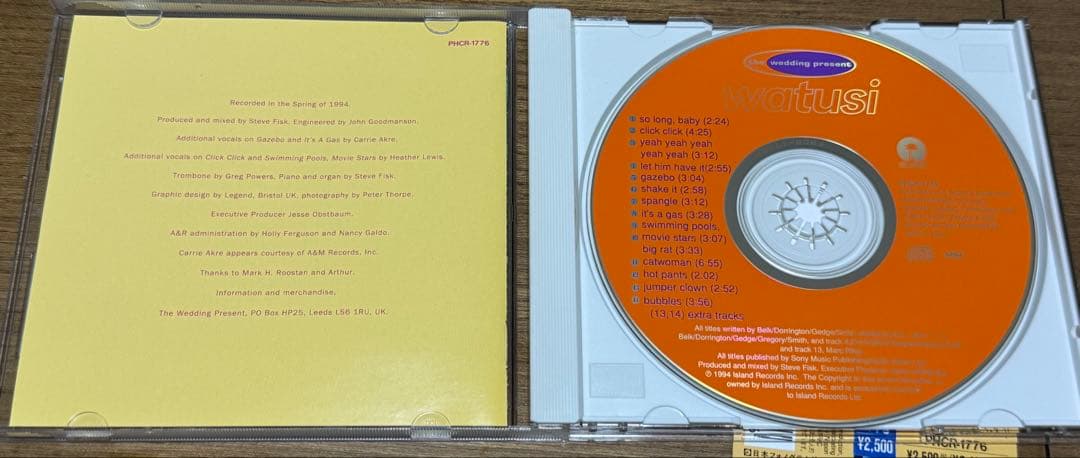 The Wedding Present Watusi CD Japan Press with OBI Bonus Tracks PHCR-1776