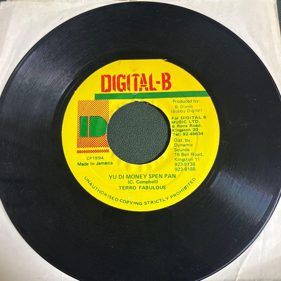 Terro Fabulous - Yu Di Money Spen Pan - 7" Vinyl Digital-B 1994 Reggae Dancehall