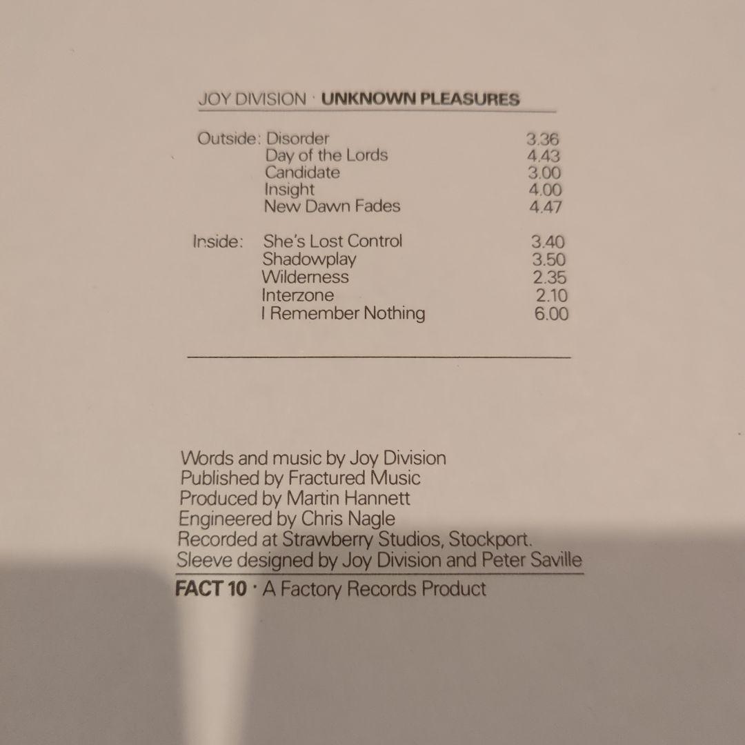 Joy Division 3 LP Vinyl Set Unknown Pleasures Closer Love Will Tear Us Apart